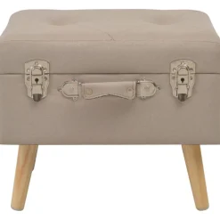 Bancs-vidaXL Tabourets de rangement lot de 3 Tissu Beige