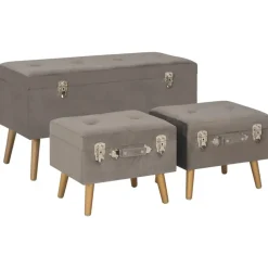 vidaXL Tabourets de rangement lot de 3 Velours