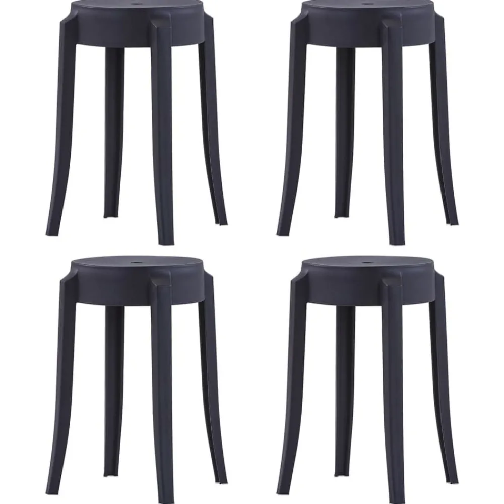 vidaXL Tabourets empilables lot de 4 plastique