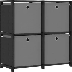 vidaXL Étagère à 4 cubes avec boîtes 69x30x72,5 cm Tissu