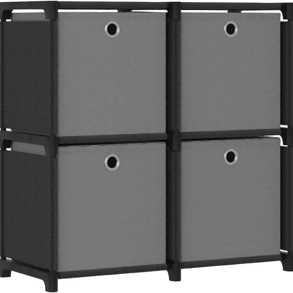vidaXL Étagère à 4 cubes avec boîtes 69x30x72,5 cm Tissu