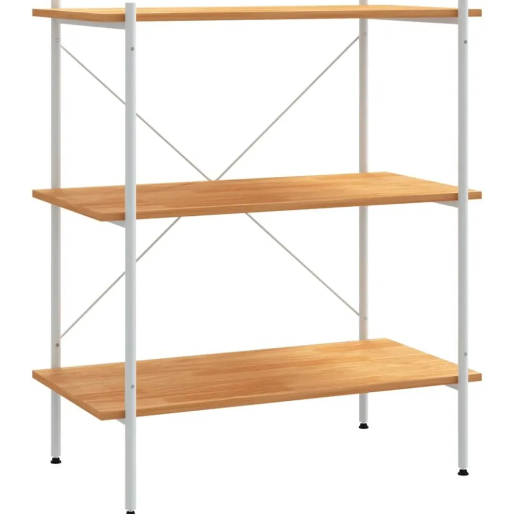 Étagères-vidaXL Étagère à 3 niveaux Blanc et chêne 80x40x92 cm blanc et ch&ecirc;ne