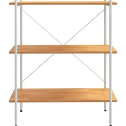 Étagères-vidaXL Étagère à 3 niveaux Blanc et chêne 80x40x92 cm blanc et ch&ecirc;ne