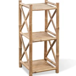 Étagères-vidaXL Étagère à 3 niveaux carré bambou