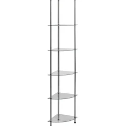 Étagères-vidaXL Étagère à 6 niveaux 30x30x160 cm Verre trempé Transparent