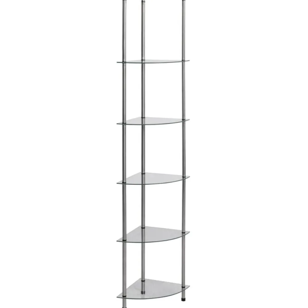 Étagères-vidaXL Étagère à 6 niveaux 30x30x160 cm Verre trempé Transparent