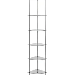 Étagères-vidaXL Étagère à 6 niveaux 30x30x160 cm Verre trempé Transparent