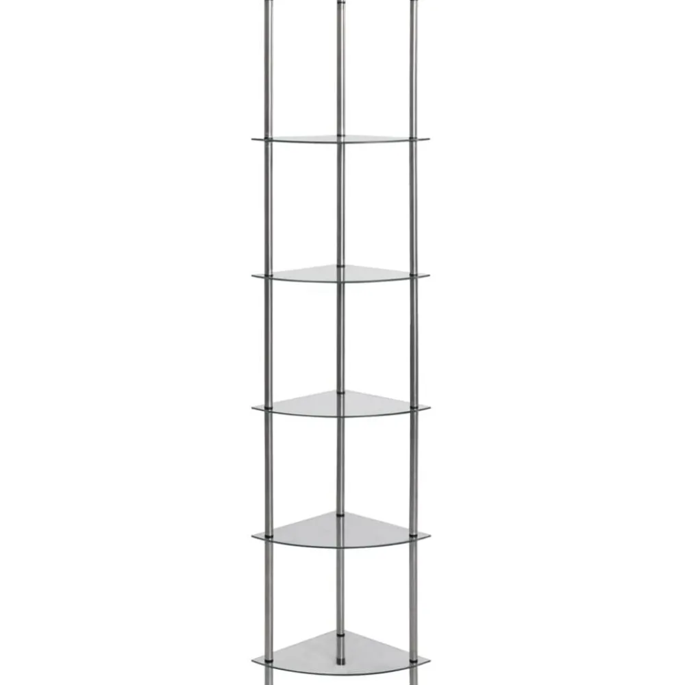 Étagères-vidaXL Étagère à 6 niveaux 30x30x160 cm Verre trempé Transparent