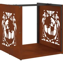 Accessoires Pour Cheminées & Poêles À Bois-vidaXL Étagère à bois 40x40x40 cm Acier résistant aux intempéries