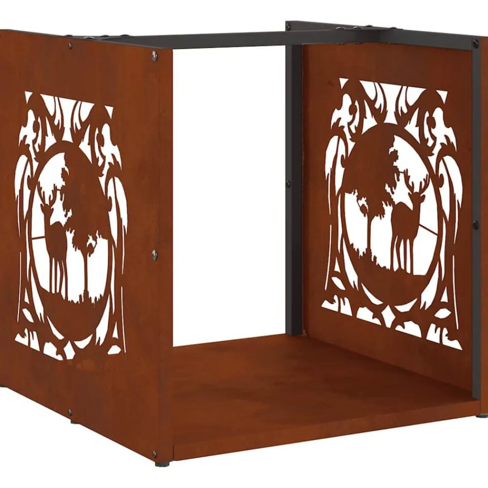 Accessoires Pour Cheminées & Poêles À Bois-vidaXL Étagère à bois 40x40x40 cm Acier résistant aux intempéries