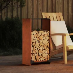 Accessoires Pour Cheminées & Poêles À Bois-vidaXL Étagère à bois 40x30x80 cm Acier résistant aux intempéries