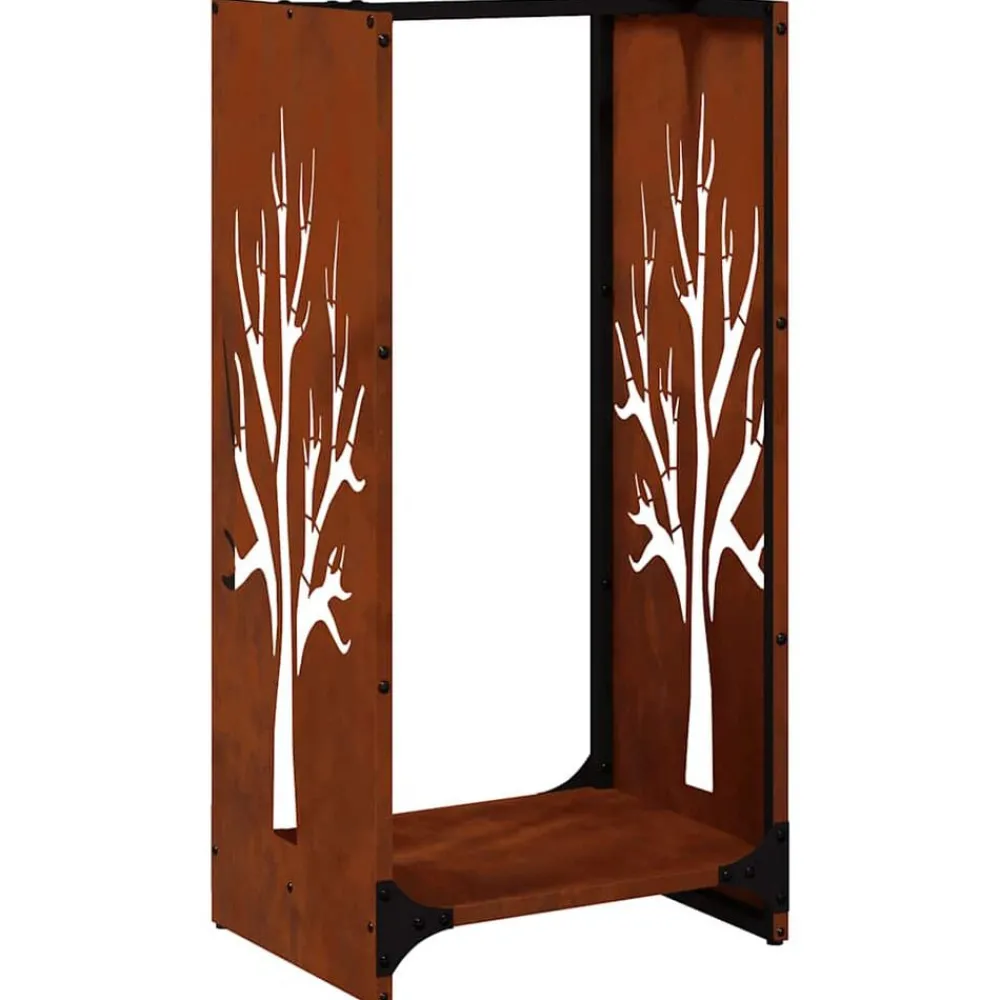 Accessoires Pour Cheminées & Poêles À Bois-vidaXL Étagère à bois 40x30x80 cm Acier résistant aux intempéries