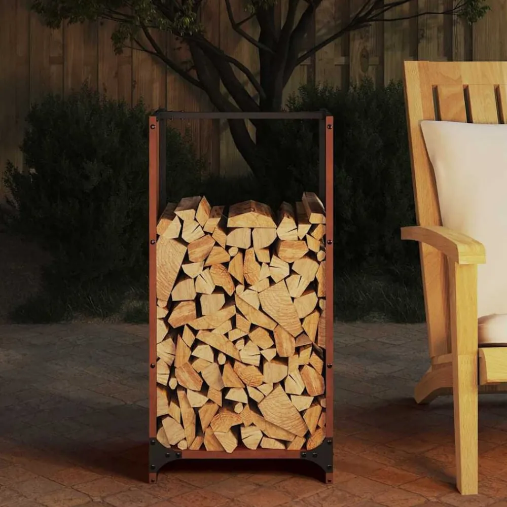 Accessoires Pour Cheminées & Poêles À Bois-vidaXL Étagère à bois 40x30x80 cm Acier résistant aux intempéries