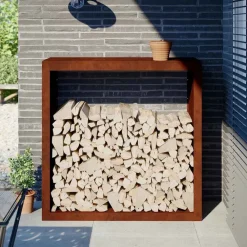 Accessoires Pour Cheminées & Poêles À Bois-vidaXL Étagère à bois 100x40x100 cm acier résistant aux intempéries Acier résistant aux intempéries/Marron