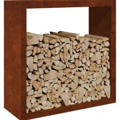Accessoires Pour Cheminées & Poêles À Bois-vidaXL Étagère à bois 100x40x100 cm acier résistant aux intempéries Acier résistant aux intempéries/Marron