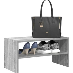 Produits Ménagers-vidaXL Étagère à chaussures empilable 60x30x30,5 cm Sonoma gris