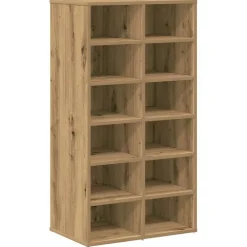Produits Ménagers-vidaXL Étagère à chaussures chêne artisanal bois d'ingénierie chêne artisanal