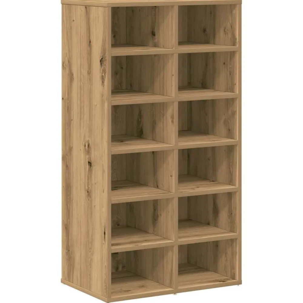 Produits Ménagers-vidaXL Étagère à chaussures chêne artisanal bois d'ingénierie chêne artisanal