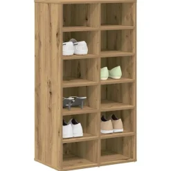 Produits Ménagers-vidaXL Étagère à chaussures chêne artisanal bois d'ingénierie chêne artisanal
