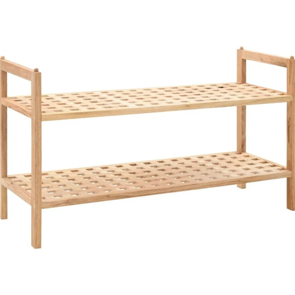 vidaXL Étagère à chaussures Bois de noyer massif 69 x 26 x 40 cm
