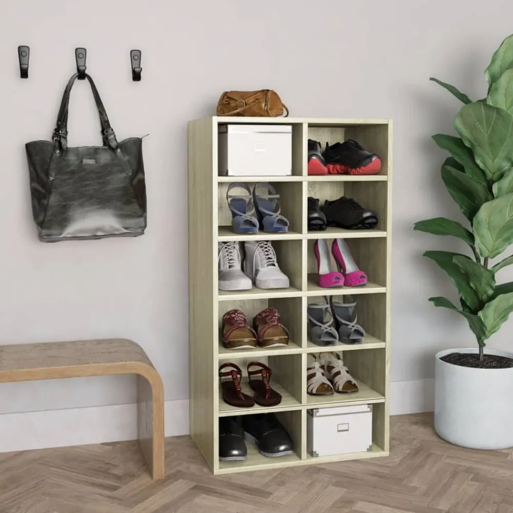 vidaXL Étagère à chaussures Chêne sonoma 54x34x100,5 cm