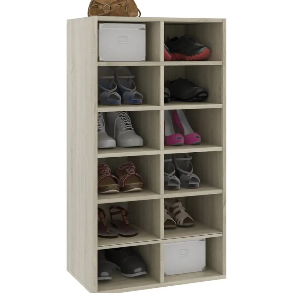 vidaXL Étagère à chaussures Chêne sonoma 54x34x100,5 cm
