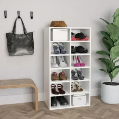 vidaXL Étagère à chaussures 54x34x100,5 cm Bois d'ingénierie