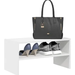 Produits Ménagers-vidaXL Étagère à chaussures empilable 60x30x30,5 cm Blanc