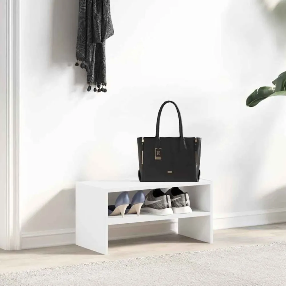 Produits Ménagers-vidaXL Étagère à chaussures empilable 60x30x30,5 cm Blanc