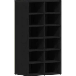 Produits Ménagers-vidaXL Étagère à chaussures chêne noir 54x34x100,5 cm bois ingénierie Ch&ecirc;ne noir