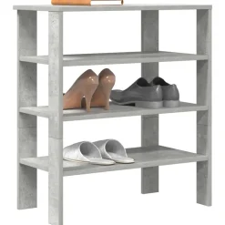Produits Ménagers-vidaXL Étagère à chaussures 61x32x70 cm bois d'ingénierie Gris béton