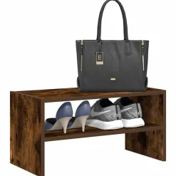 vidaXL Étagère à chaussures empilable chêne fumé 60x30x30,5 cm