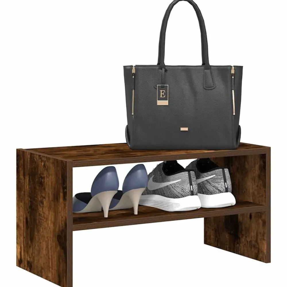vidaXL Étagère à chaussures empilable chêne fumé 60x30x30,5 cm
