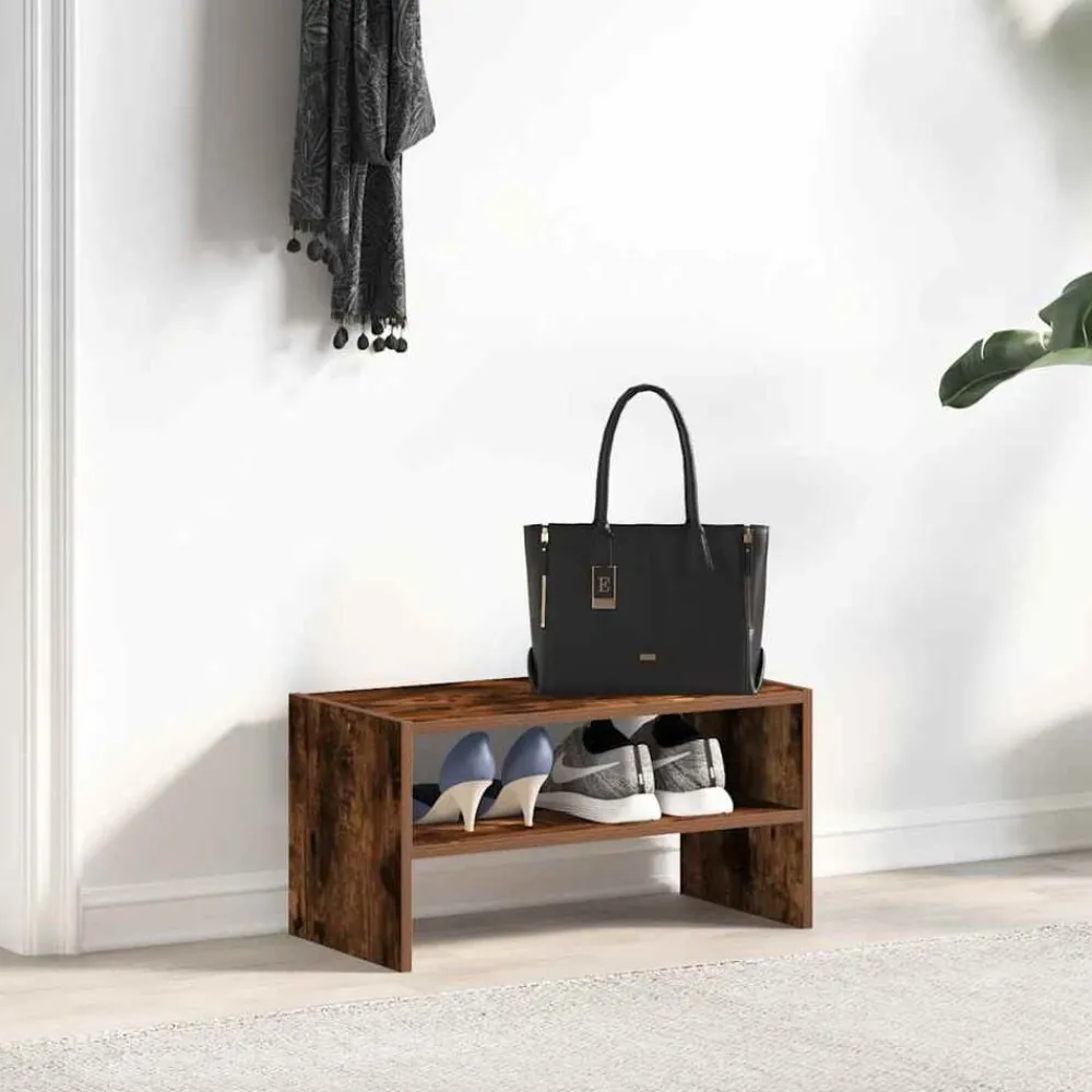 vidaXL Étagère à chaussures empilable chêne fumé 60x30x30,5 cm