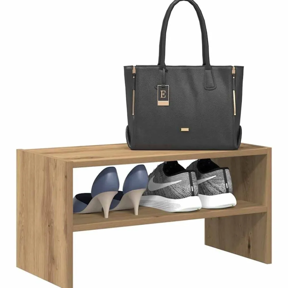 Produits Ménagers-vidaXL Étagère à chaussures empilable chêne artisanal 60x30x30,5 cm chêne artisanal