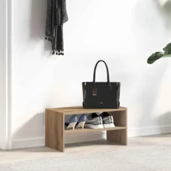 Produits Ménagers-vidaXL Étagère à chaussures empilable chêne artisanal 60x30x30,5 cm chêne artisanal