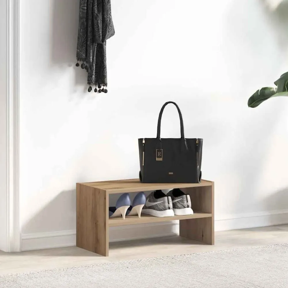 Produits Ménagers-vidaXL Étagère à chaussures empilable chêne artisanal 60x30x30,5 cm chêne artisanal