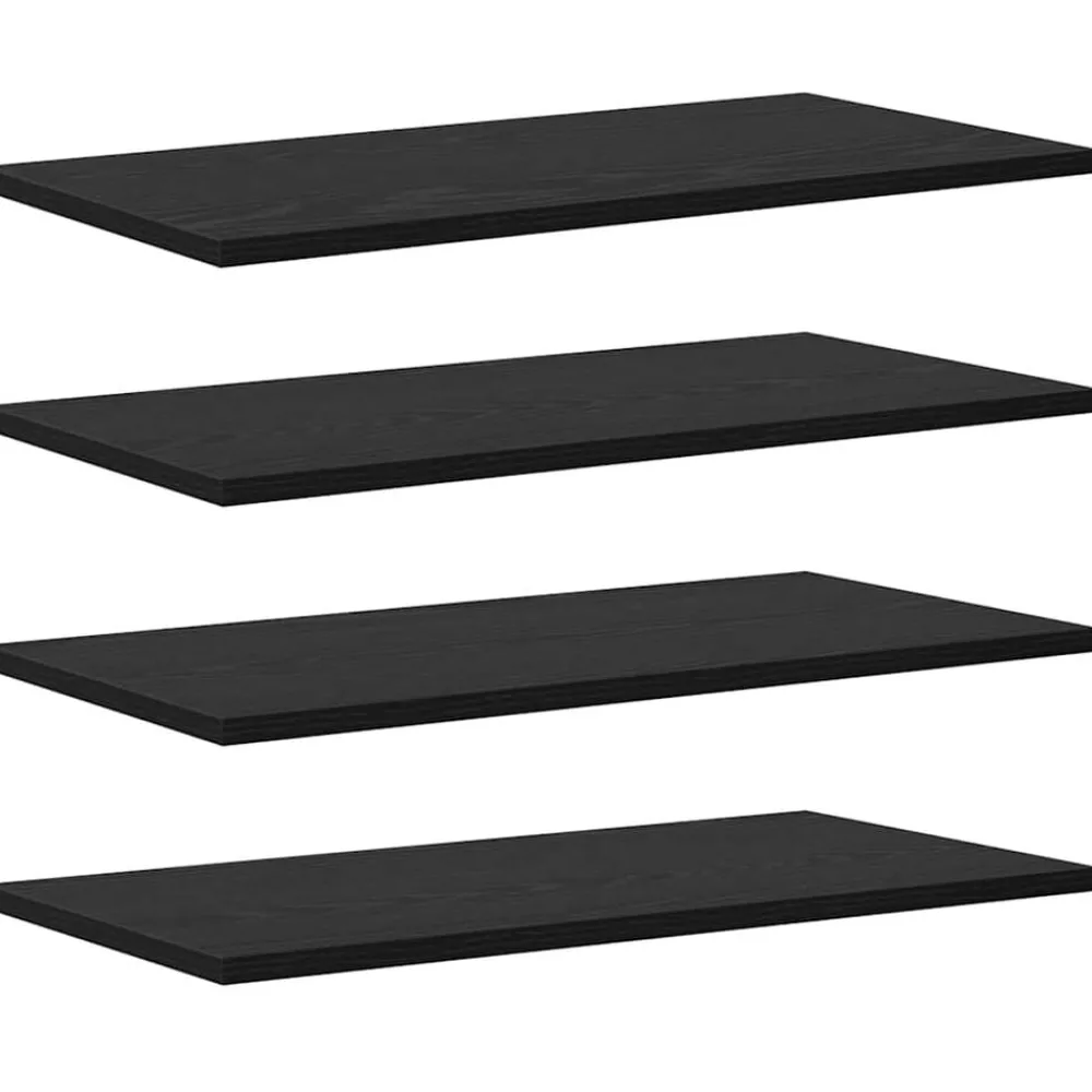 vidaXL Étagère à livres 4 pcs Noir 60 x 30 x 1,5 cm Bois d'ingénierie