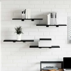 vidaXL Étagère à livres 4 pcs Noir 60 x 30 x 1,5 cm Bois d'ingénierie