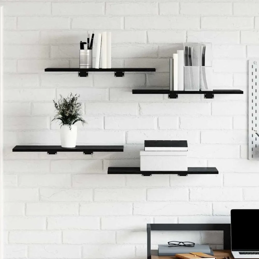 vidaXL Étagère à livres 4 pcs Noir 60 x 30 x 1,5 cm Bois d'ingénierie