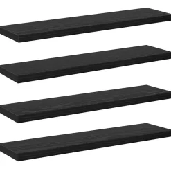 vidaXL Étagère à livres 4 pcs Noir 40 x 10 x 1,5 cm Bois d'ingénierie