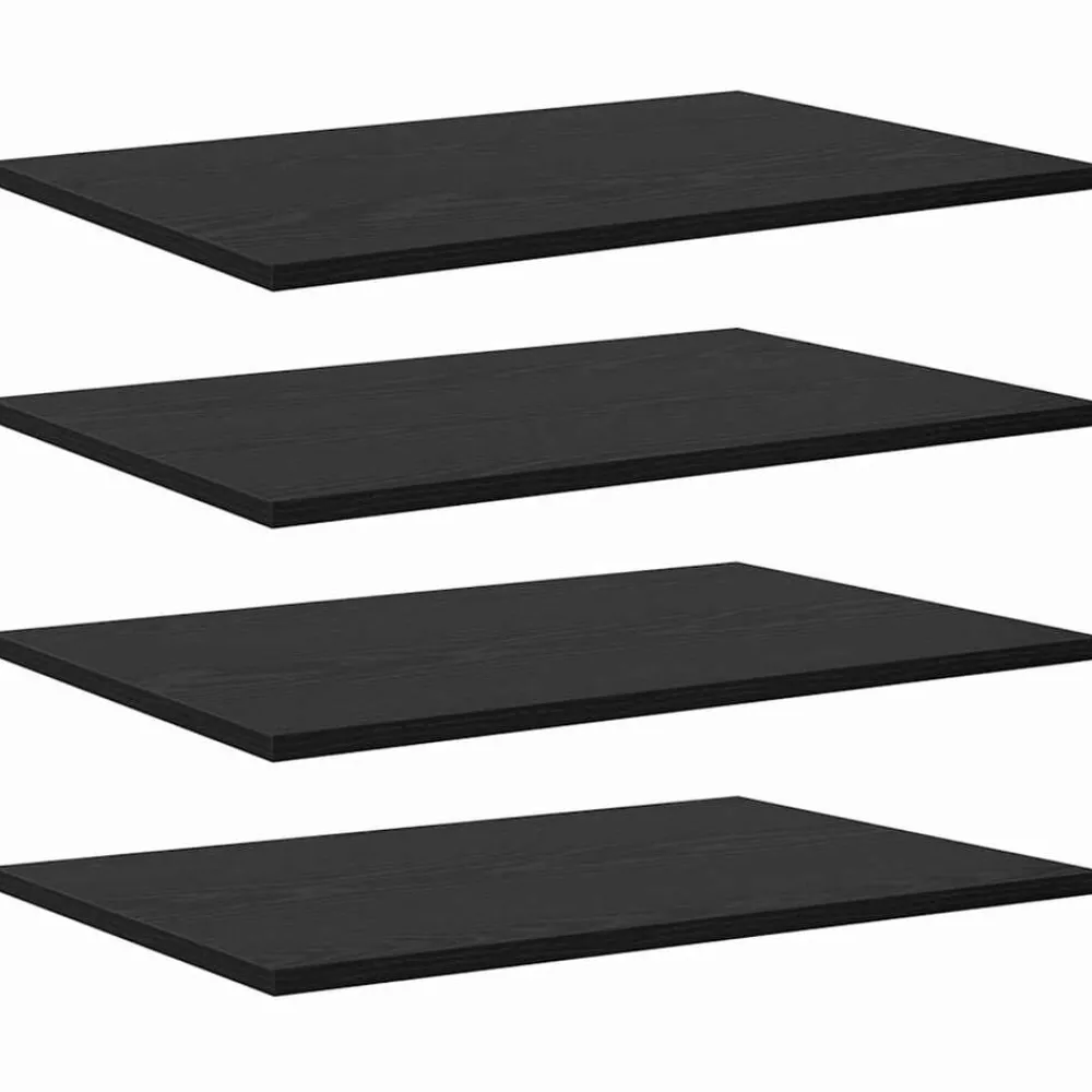 vidaXL Étagère à livres 4 pcs Noir 60 x 40 x 1,5 cm Bois d'ingénierie