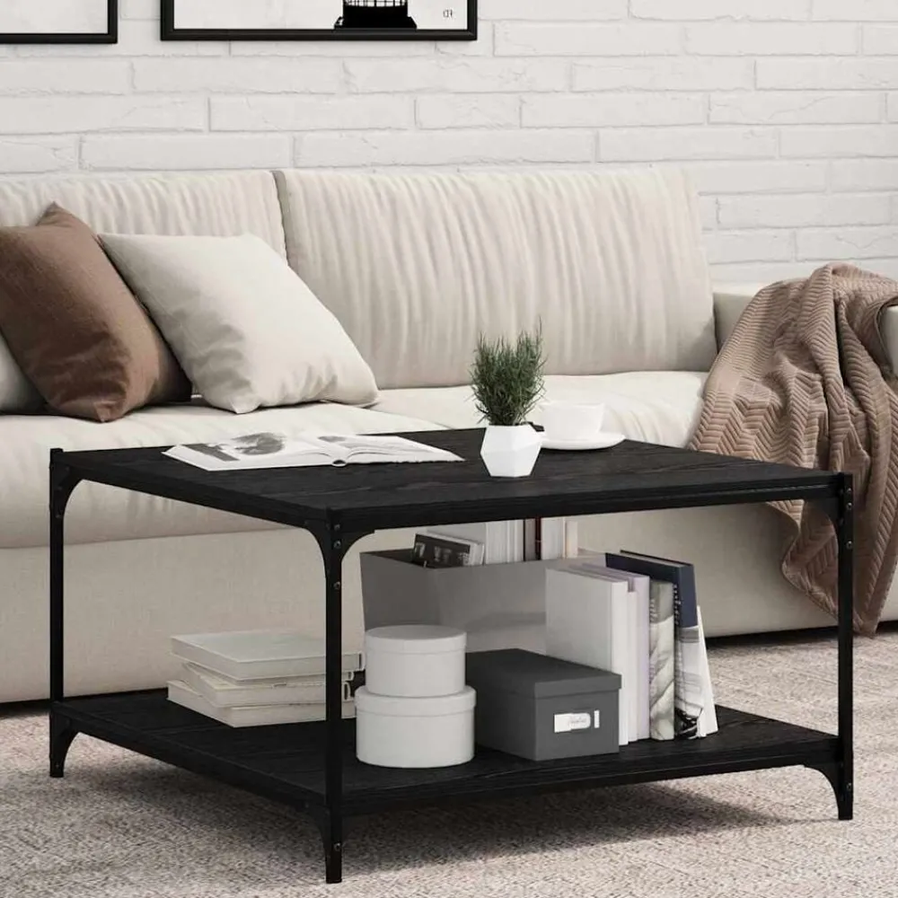 Étagères-vidaXL Étagère à livres 4 pcs Noir 80 x 40 x 1,5 cm Bois d'ingénierie Chêne noir