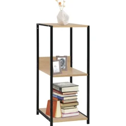 Étagères-vidaXL Étagère à livres droite petite Noir et chêne 33,5x39,6x79,7 cm noir et ch&ecirc;ne