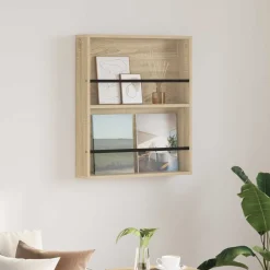vidaXL Étagère à magazines avec étagère Chêne Sonoma 60 x 12 x 70 cm