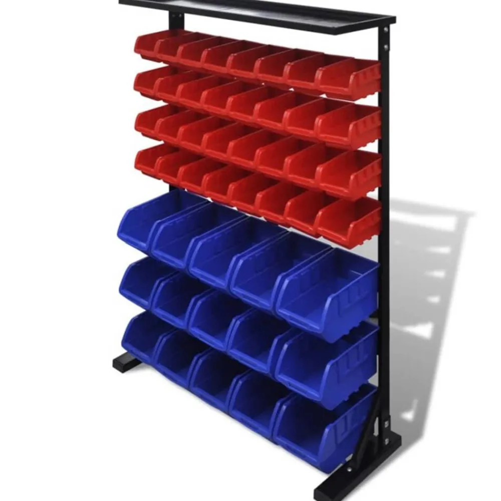 Accessoires De Quincaillerie-vidaXL Étagère à outils de garage Bleu et rouge