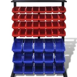 Accessoires De Quincaillerie-vidaXL Étagère à outils de garage Bleu et rouge