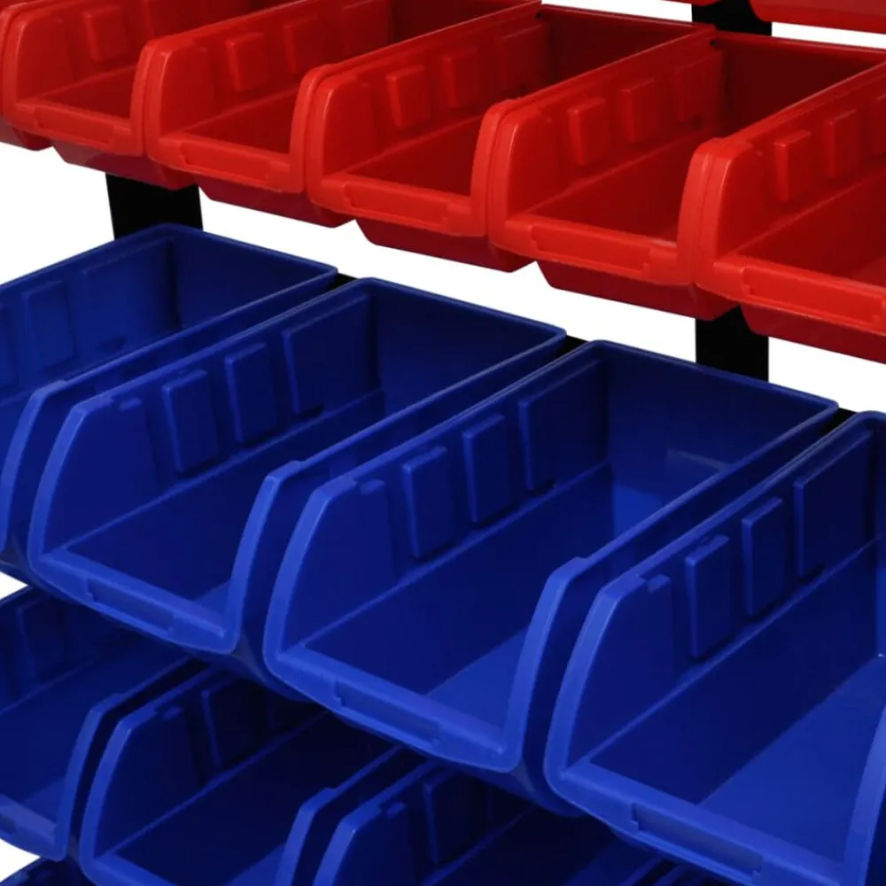 Accessoires De Quincaillerie-vidaXL Étagère à outils de garage Bleu et rouge