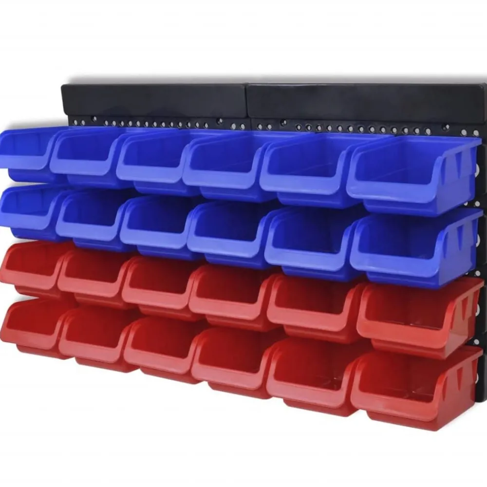 Accessoires De Quincaillerie-vidaXL Étagère à outils de garage murale 2 pcs Bleu et rouge