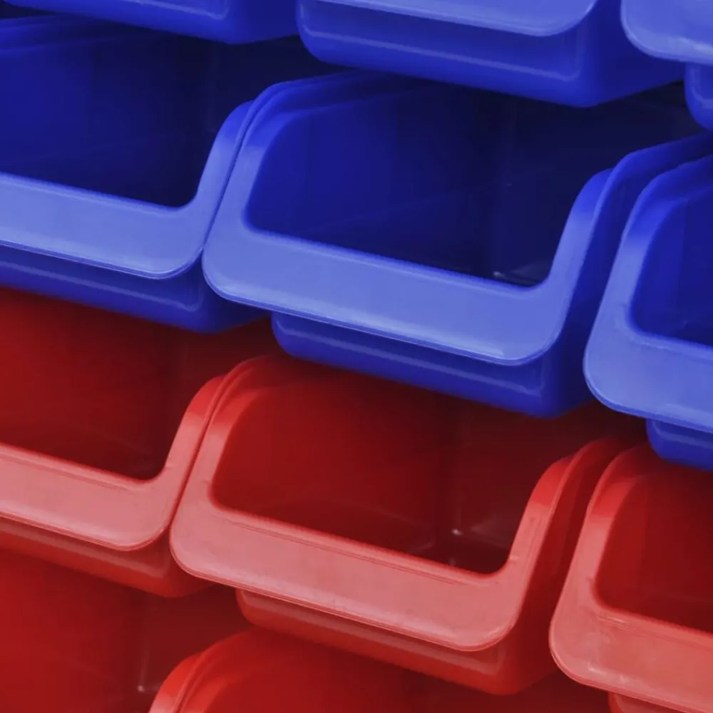 Accessoires De Quincaillerie-vidaXL Étagère à outils de garage murale 2 pcs Bleu et rouge